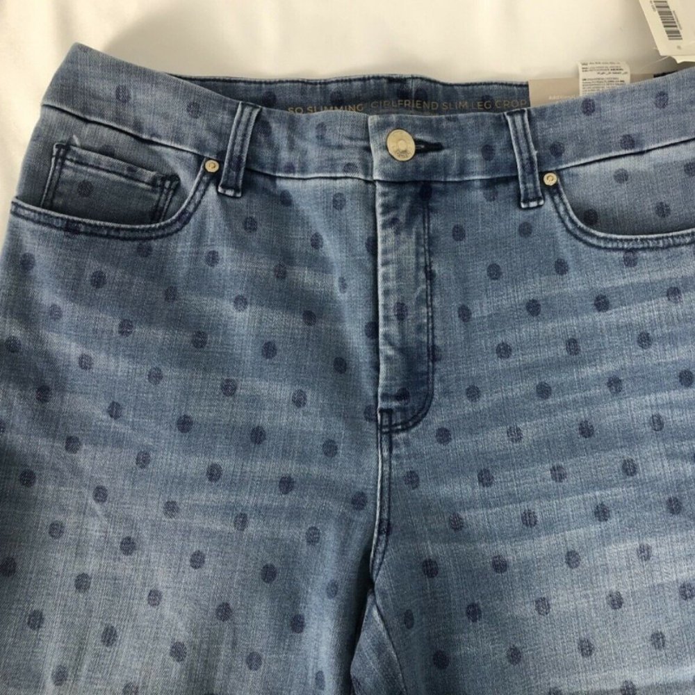Chicos Denim So Slimming Polka Dot Jeans Cropped - Picture 2 of 9